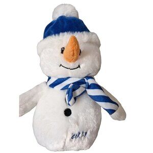 American Greetings  2020 snow man plush stuffed animal‎  white  blue  10 in